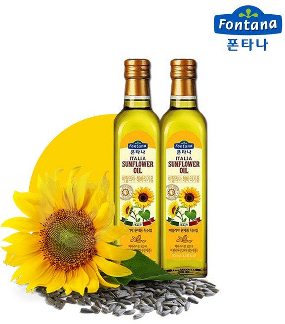 폰타나 해바라기유 프리미엄오일 500ml 2개