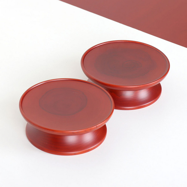 효율 물푸레 원목 제기 접시, 2개