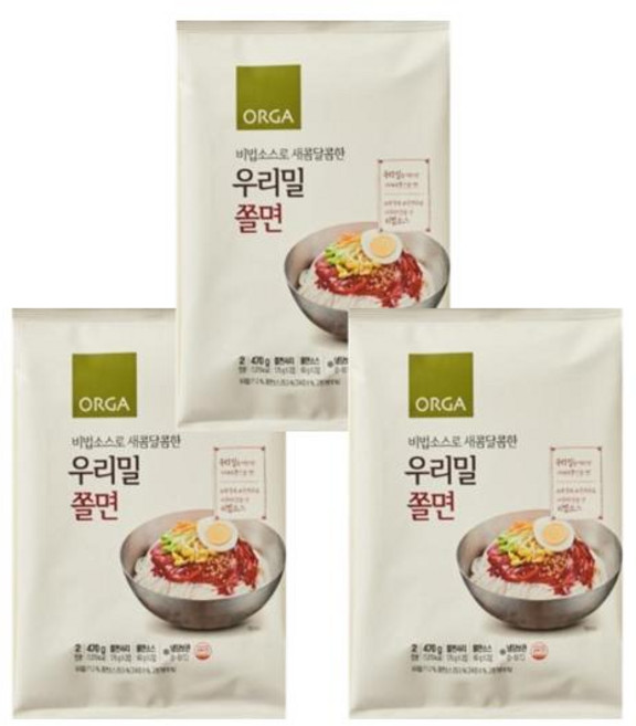 풀무원 우리밀 쫄면 470g 3개
