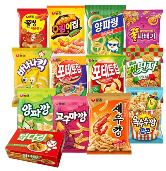 농심 인기스낵 13종/새우깡/포테토칩/바나나킥 외, 1개