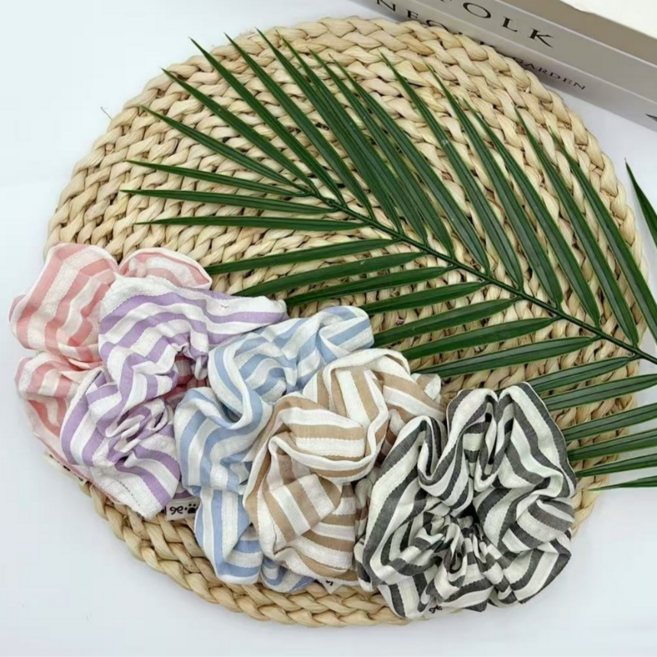 해리슬 여성 새틴 곱창밴드 헤어슈슈 머리끈 5종 세트