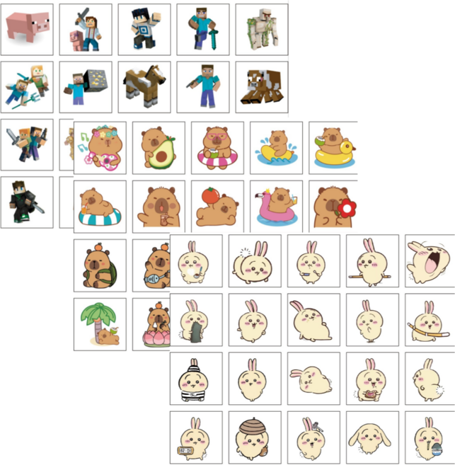 애니메이션 캐릭터 귀여운 동물 타투스티커, 1개, 1. 카피바라