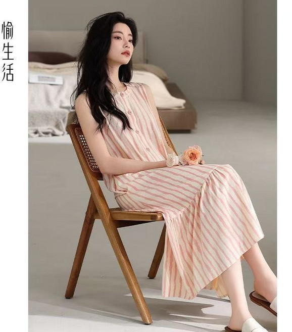 帶胸墊睡裙 舒適親膚