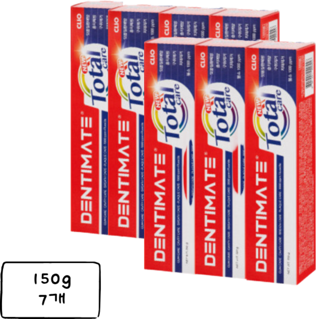 크리오 덴티메이트 올인원 토탈케어 치약, 150g, 7개