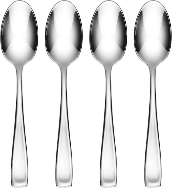 오네이다 실버웨어 12인용 세트 모다 75피스 파인 플랫웨어 12인용 서비스 18/10 스테인리스 스틸 미러 마감 식기세척기 금고 나이프 스푼 및 포크 세트(실버 75피스, 11 Dinner Spoons, Set of 4