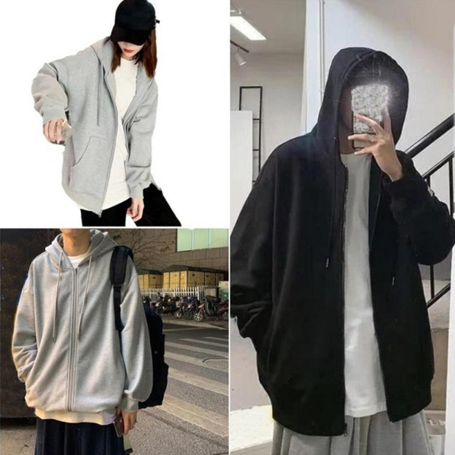 기모 남성 후드집업 겨울 방한 두툼 박스핏 캐주얼