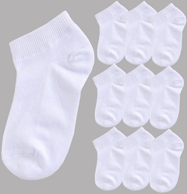 지앤 아동용 망사 무지 스니커즈 발목 양말 10족