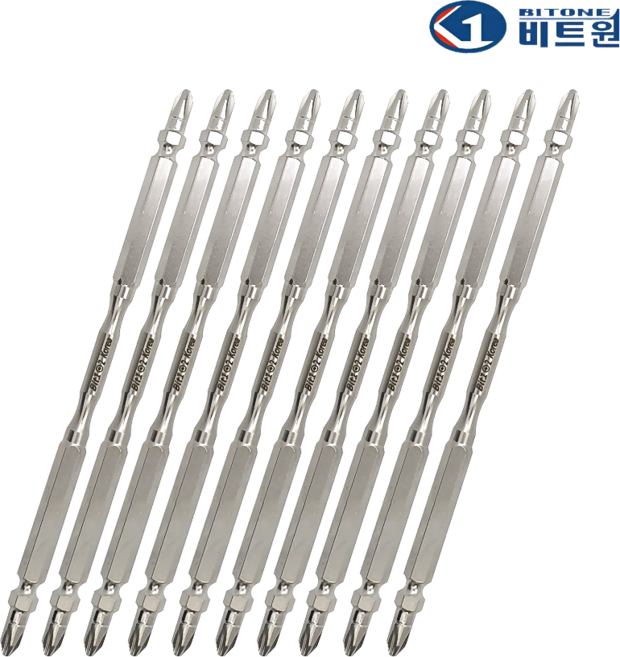 비트원 십자 양용 토션 드라이버 비트 슬림형 PH2 X 150mm S-POWER, 10세트