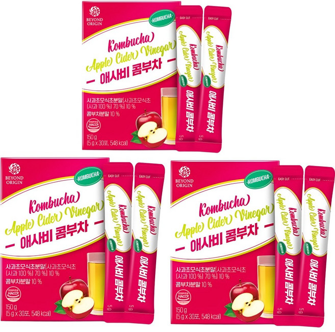 애사비 콤부차 난소화성말토덱스트린 애사비다이어트 애플사이다비니거 초모, 3개