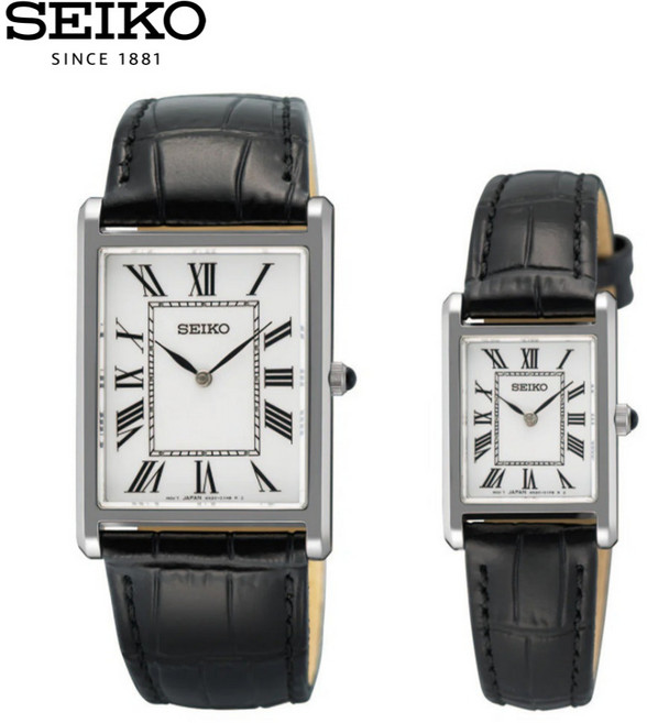 신형 세이코 클래식 세르띠에 탱크 가죽시계 SWR103 SWR107 커플시계