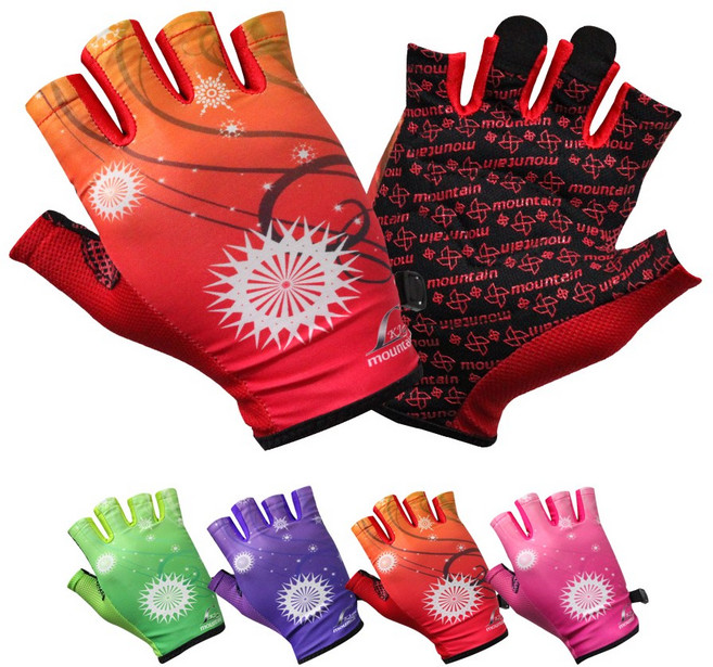 와이쇼핑 썬플라워 반장갑 S.S 등산장갑 자전거장갑 레저용, 레드, 1개