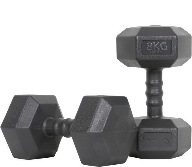 아이워너 맨즈 육각아령 블랙, 8kg, 2개