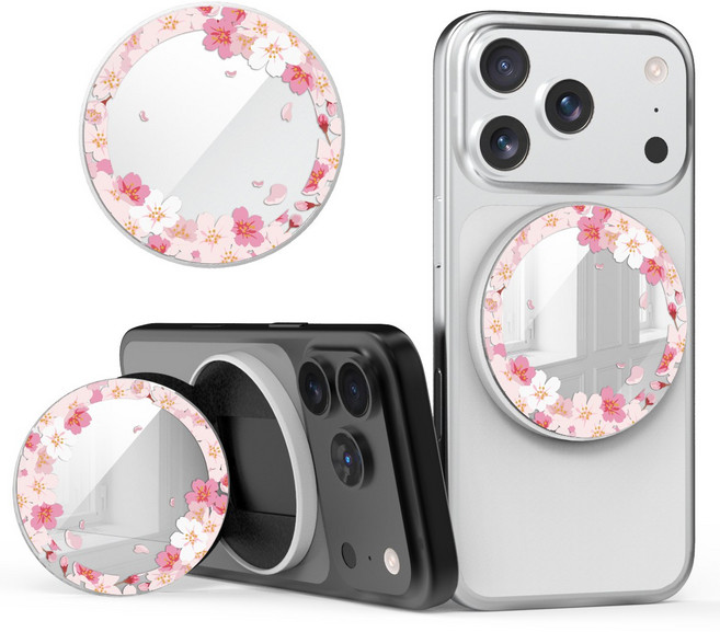 이디즌 디자인 미러 그립 스마트톡 맥세이프 홀더 스탠드, 1개, 벚꽃링