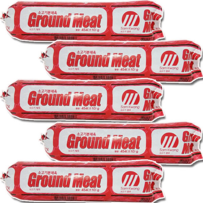 그라운드 미트 소고기 분쇄육 민찌B 부대찌개민찌 다짐육, 5개, 454g