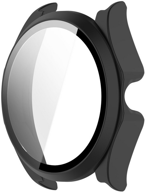 Huawei Watch Buds 2 PC+鋼化玻璃一體錶殼 透明保護殼, 黑色, 1個