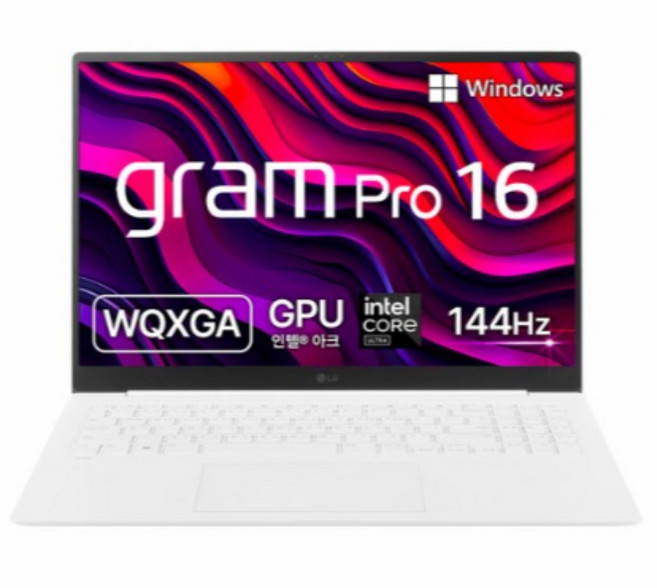 LG전자 2024 그램 Pro 16 코어 Ultra7 인텔 Arc, 에센스화이트, 256GB, 16GB, WIN11 Home, 16Z90SP-GA7CK