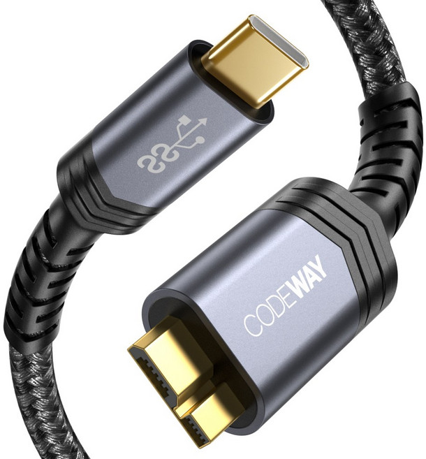 코드웨이 USB C타입 to 마이크로B 외장하드 케이블, 1개, 1m
