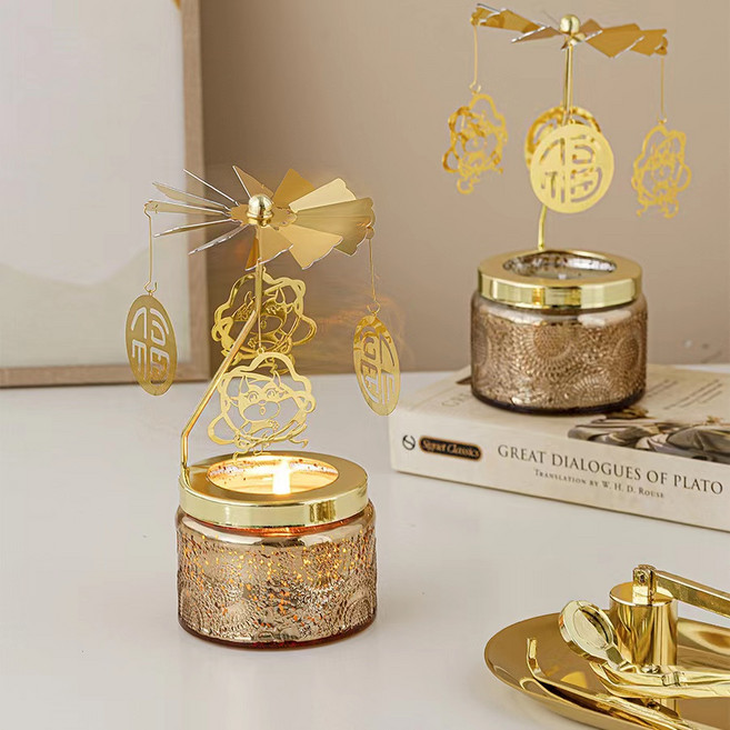 YSHOULD콩기름 캔들 회전 주마등 캔들, 달고양이, 달고양이, 1개