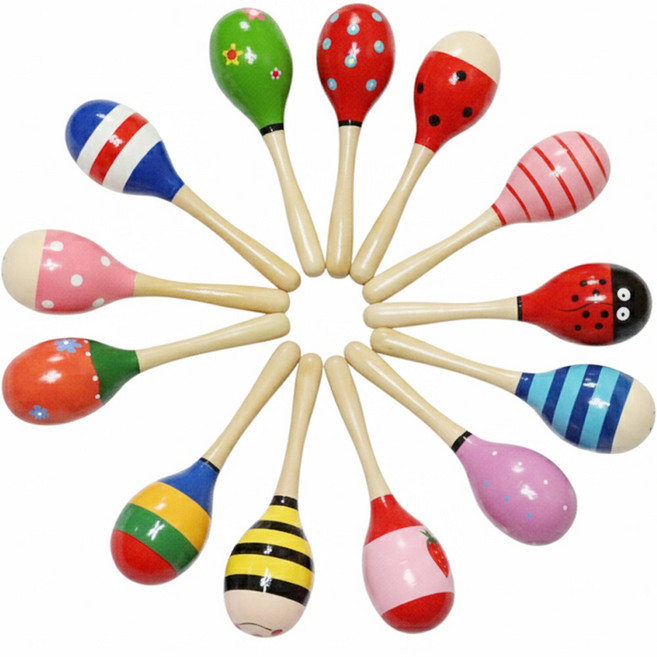 파피앙 원목 마라카스 악기놀이, PP11-빨강검정벌(1개)