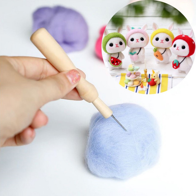 양모펠트바늘세트 니들펠트공예 DIY 인형키링 만들기 나무손잡이 바늘세트, 단품, 1개