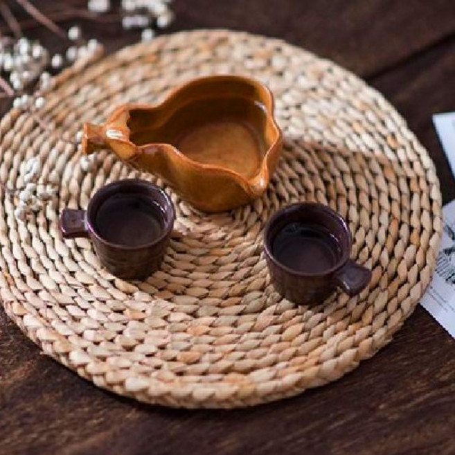 볏짚받침 라탄캠핑냄비받침 하이라이트보호매트, 1개