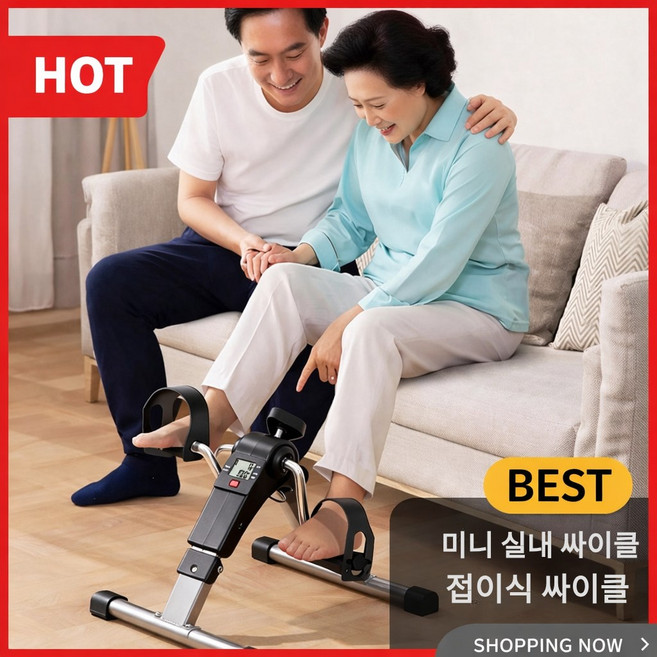 캐시윈 접이식 미니 사이클 실내용 운동기구, 블랙, MHY-2026001