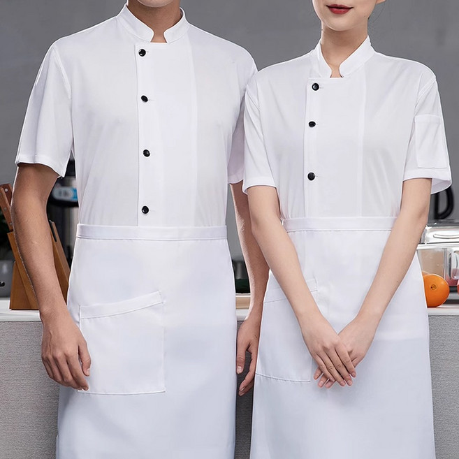 전체 메쉬 쿨 조리복 반팔 - 통기성 좋은 여름용 셰프복