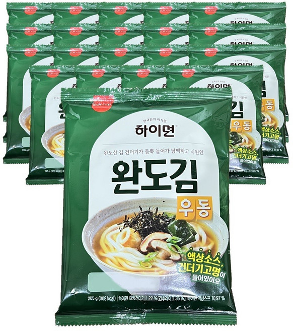 삼립 하이면 완도김우동 205g x 20봉, 20개
