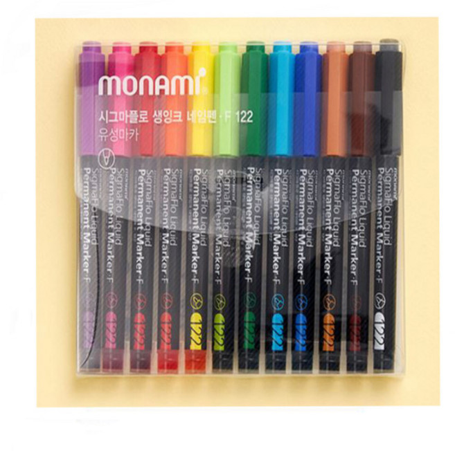 모나미 생잉크 네임펜F 122 12색 그림그리기/꾸미기