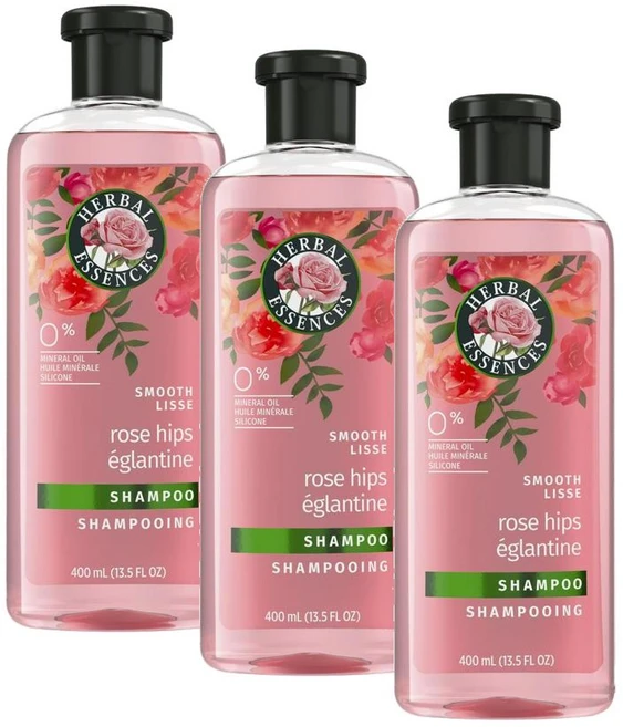 허벌 에센스 로즈 힙 스무스 샴푸 Herbal Essences Rose Hips Smooth Shampoo, 3개, 400ml - 쿠팡