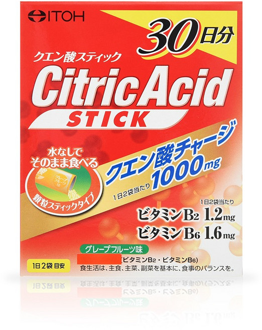 [본사직영]개별포장의 먹는구연산 무수구연산 이토 식용구연산스틱, 1박스, 60회분