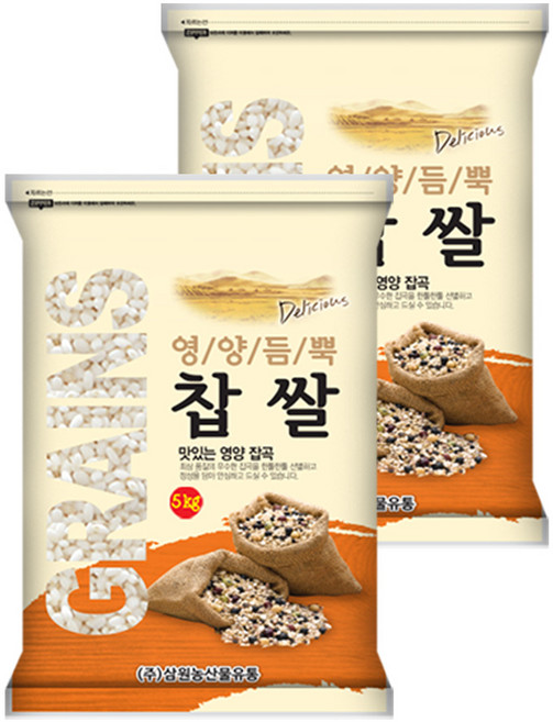 [삼원농산] 찹쌀 10kg (5kg/2개) - 2025년산 햅쌀, 2개, 5kg