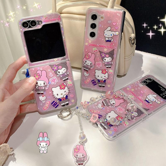 산리오 헬로키티 캐릭터 삼성 W Z폴드 지플립 zflip 4 5 6 7 시리즈 낙하방지 보호 핸드폰 범퍼케이스
