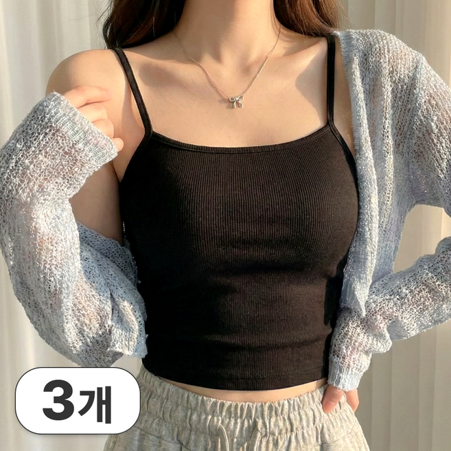 브라미 면스판 여성 나시 3P