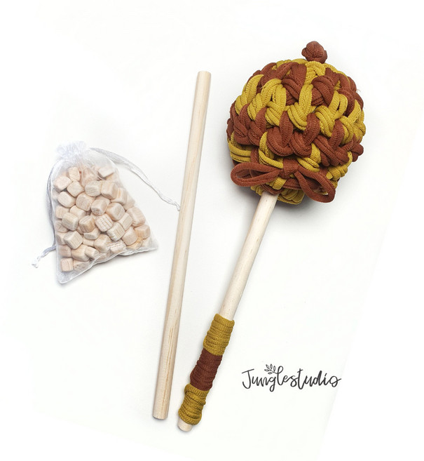 [정글스튜디오] 편백나무 큐브+우드봉 SET/ 양말목 안마봉 만들기 재료DIY, 1개, 12mm-30cm