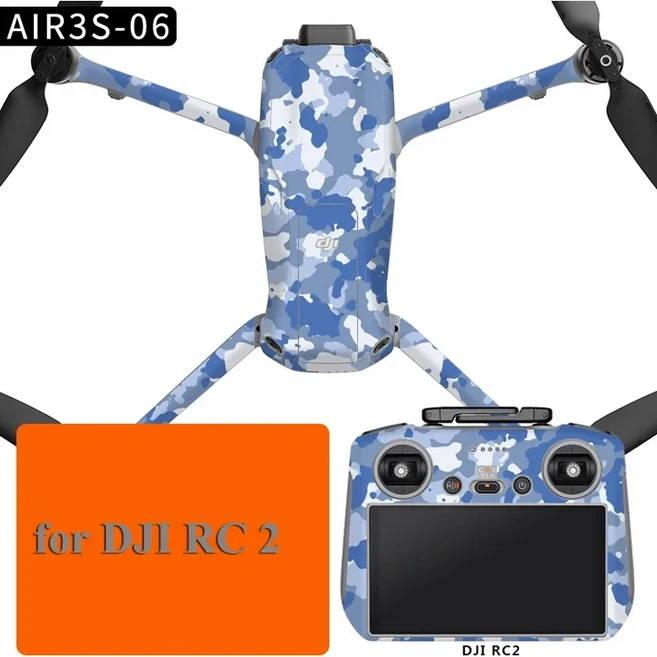 DJI AIR 3S 바디 보호 필름 PVC 방수 장식 스티커 다채로운 피부 RC-N3 2 컨트롤러 Acc, 02 full coverage, 39 06 RC2