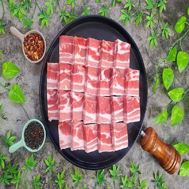 덴마크산 돼지고기 삼겹살 대패삼겹살 제육용 두께 5mm 500g, 1개