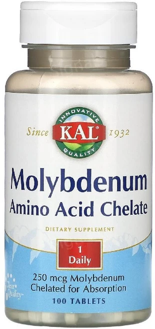 KAL 몰리브덴 아미노산 킬레이트 250mcg 100정, One Color, One Size, 1개 - 쿠팡