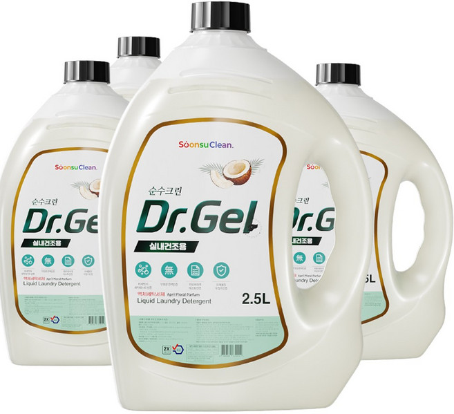닥터젤 액체세제2.5LX4개 실내건조용 인증 프리미엄 고농축 세제, 4개, 2.5L