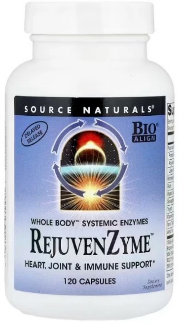 소스네츄럴스 RejuvenZyme 리쥬벤자임 캡슐 120정 1개 - 쿠팡