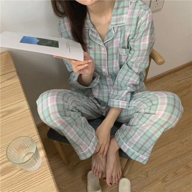 카라 버튼 긴팔 상하세트 파자마 홈웨어 잠옷 9종