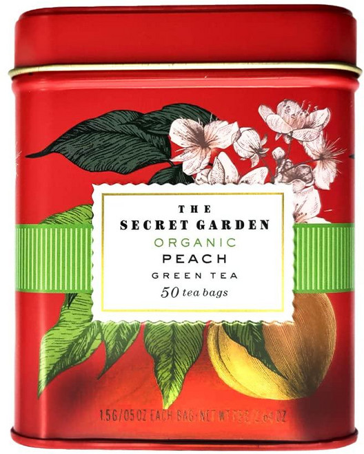 The Secret Garden Organic Orange Peach 녹차 티백 50 개, The Secret Garden Organic Oran, 1.5g, 1개, 50개