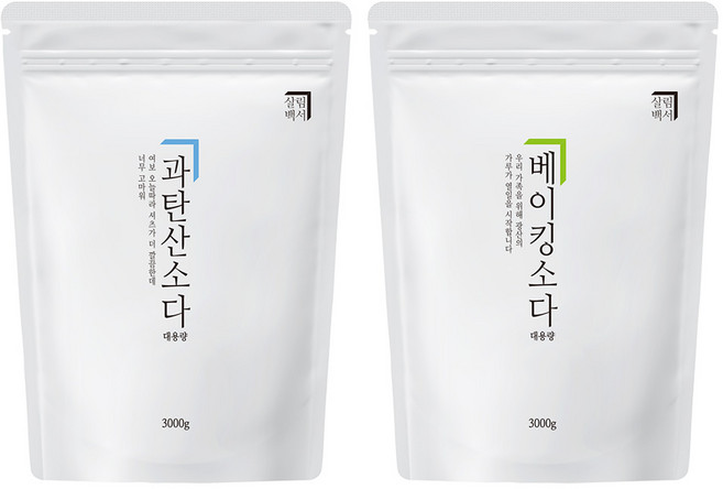 살림백서 대용량 과탄산소다 3kg + 베이킹소다 3kg 청소세제세트, 1세트, 6kg