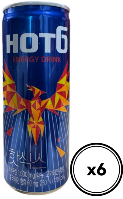 핫식스 에너지음료, 250ml, 6개
