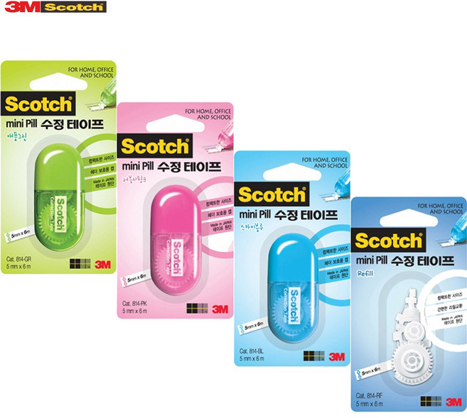 [3M] 스카치 수정테이프 미니필, 블루, 1개