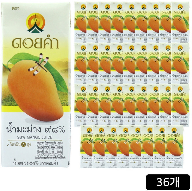 도이캄 착즙 98% 망고 주스, 200ml, 36개