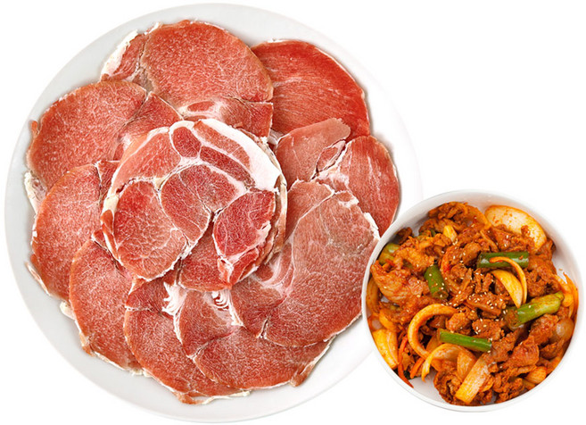 [대국맛짱] 제육용 돼지목살 슬라이스 목살 목심, 1개, 1kg