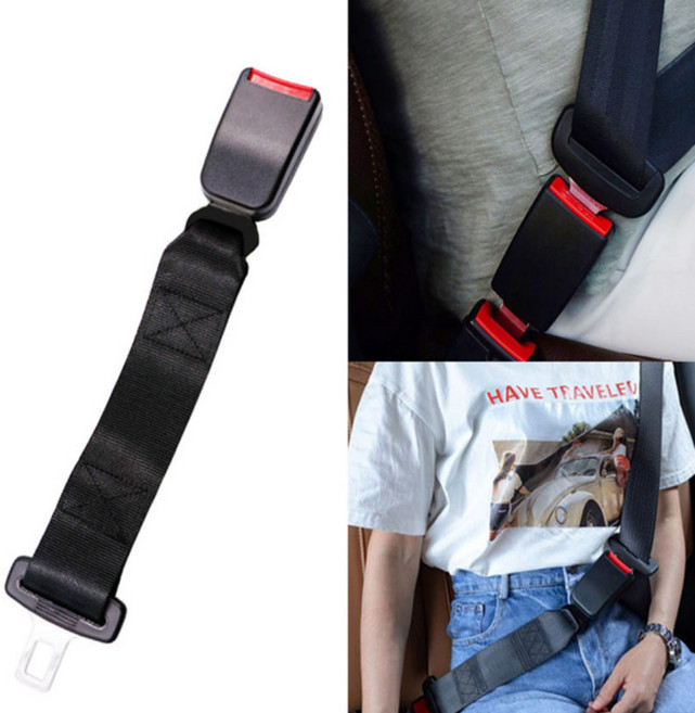 무핑 자동차 안전벨트 연장 스트랩 30cm 카시트 연장선, 1개, 블랙