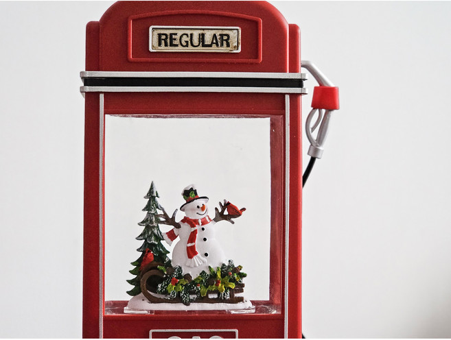 크리스마스 오르골 스노우볼 led 무드등 크리스마스 소품 선물 장식, 23021 주유기 눈사람 B