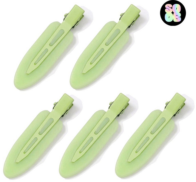 5개세트 메이크업핀 쥬스 파스텔컬러 6.8cm 백스테이지핀 헤어 핀 앞머리 머리삔 헤어클립, 1세트, 애플민트5p